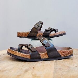 Women's EU 40 Regular US 9 Birkenstock Mayari Birko-Flor Sandals Bronze Toffee